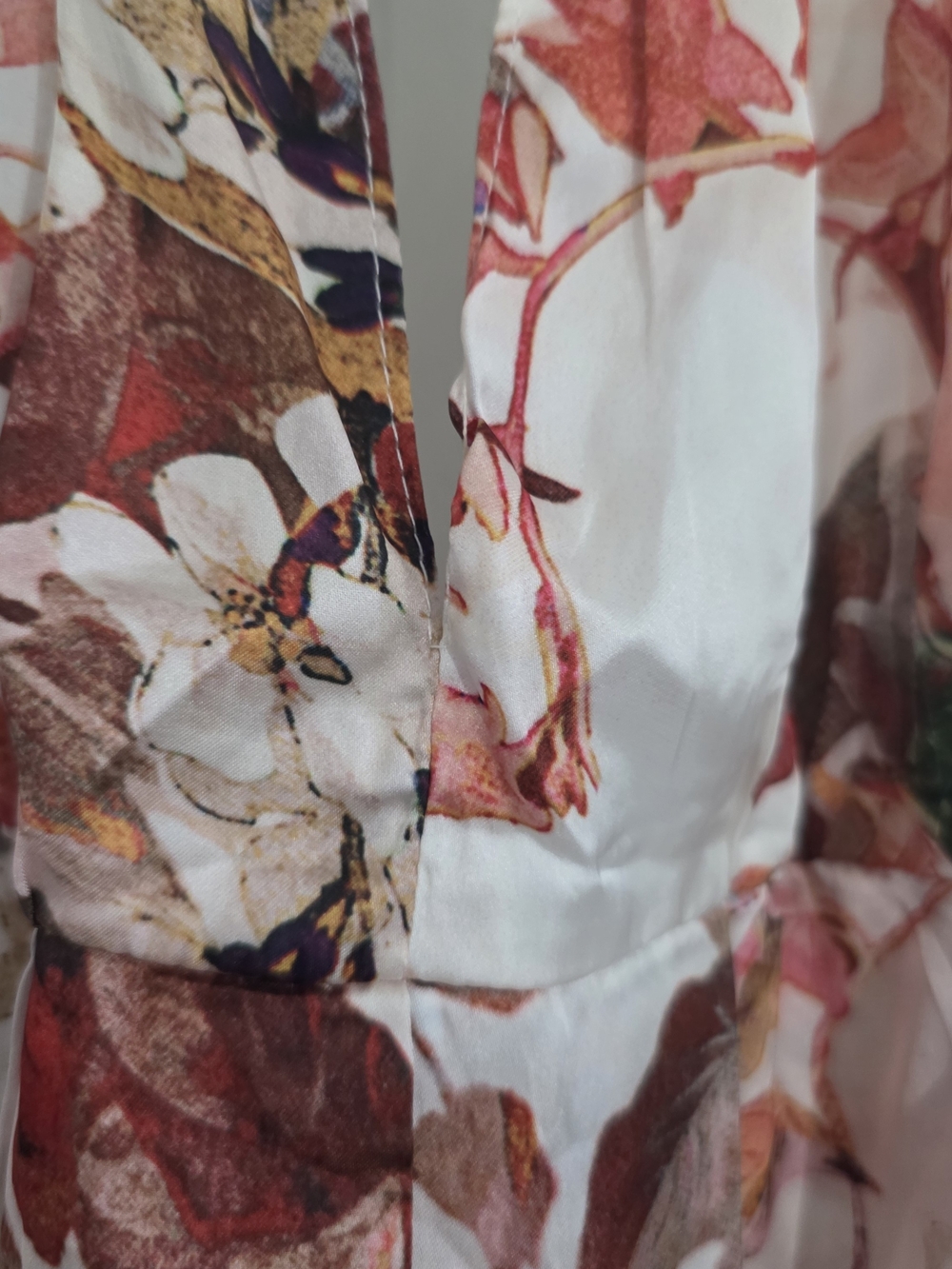 Floral Halter Maxi Dress White Pink Red Boho Beach Resort Women's 8 - Picture 6 of 15